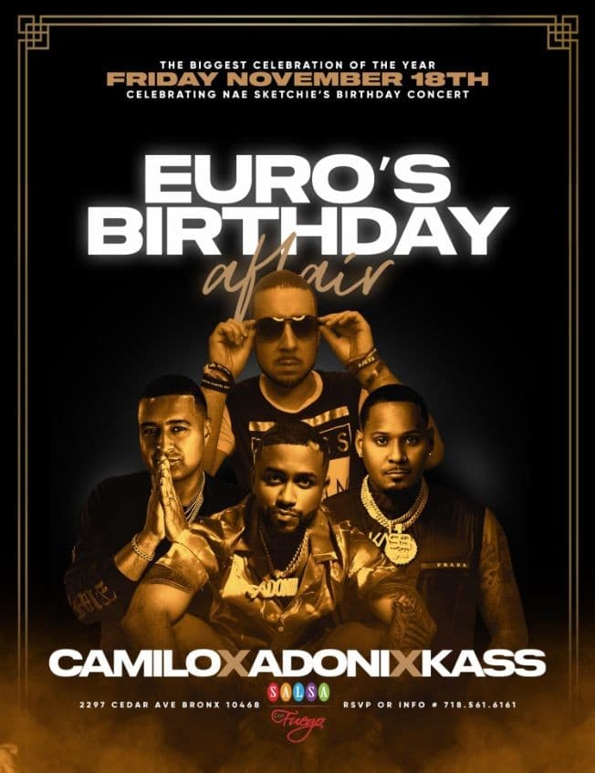 Event - Euro's Birthday Affair DJ Adoni Live With DJ Camilo At Salsa Con Fuego - Bronx, New York - November 18, 2022 | concert tickets