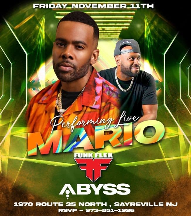 Event - Veterans Day Weekend Mario Live With Funkflex At Club Abyss - South Amboy, New Jersey - November 11, 2022 | concert tickets