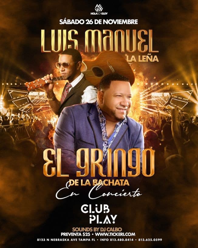 Event - El Gringo de la bachata en concierto - Tampa, Florida - November 26, 2022 | concert tickets