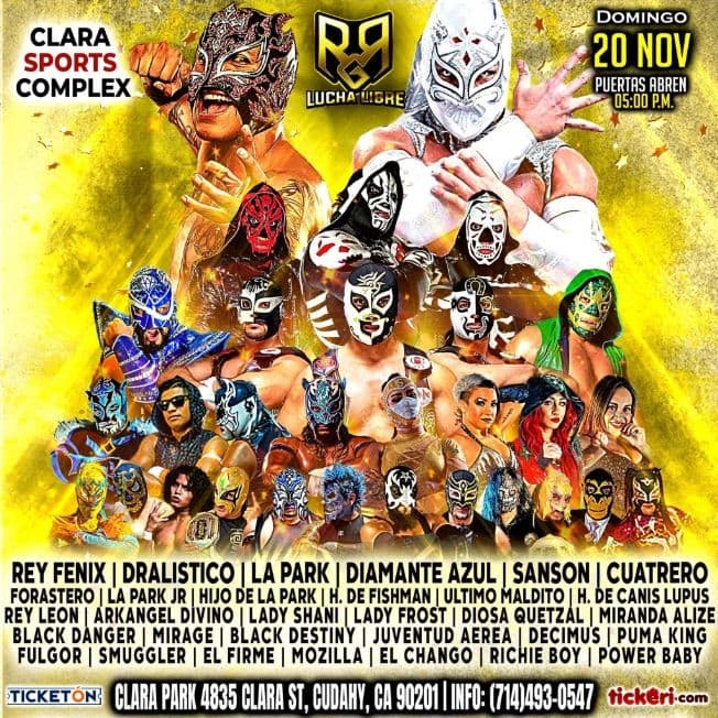 Event - LUCHA LIBRE EN VIVO ! RGR- CUDAHY CALIFORNIA - Cudahy, California - November 20, 2022 | concert tickets