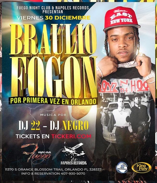 Event - BRAULIO FOGON POR PRIMERA VEZ EN ORLANDO - Orlando, Florida - December 30, 2022 | concert tickets