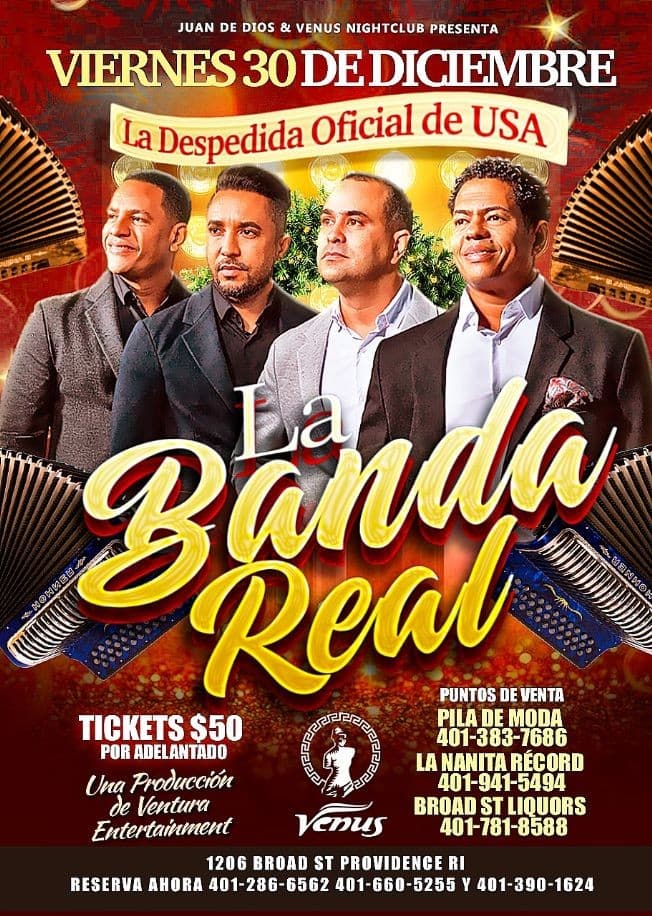 Event - LA DESPEDIDA OFICIAL DE USA! LA BANDA REAL EN PROVIDENCE RI | VENUS NIGHTCLUB - Providence, Rhode Island - December 30, 2022 | concert tickets