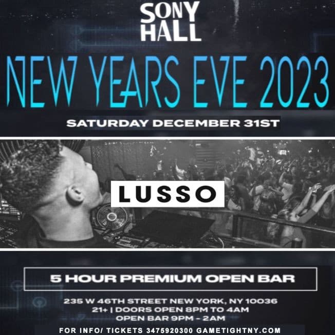 Event - Sony Hall NYC New Year's Eve Party 2023 - New York, New York - December 31, 2022 | concert tickets