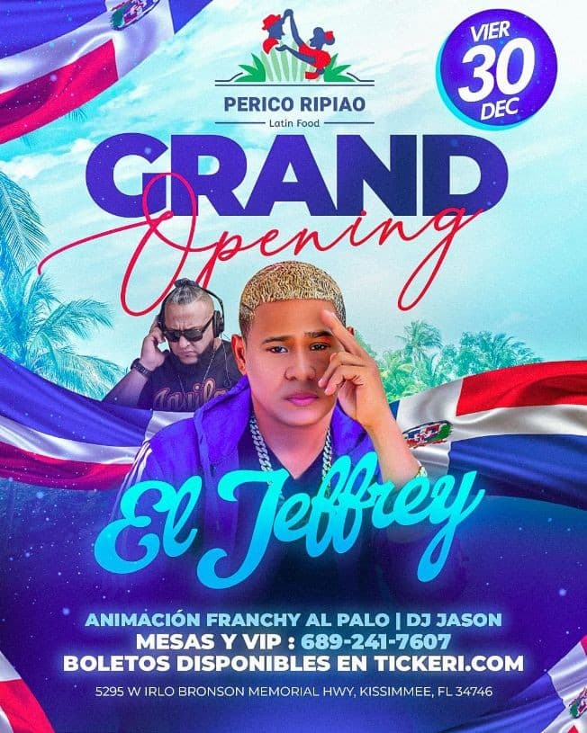 Event - EL JEFFREY  - GRAN APERTURA DE PERICO RIPIAO - Kissimmee, Florida - December 30, 2022 | concert tickets