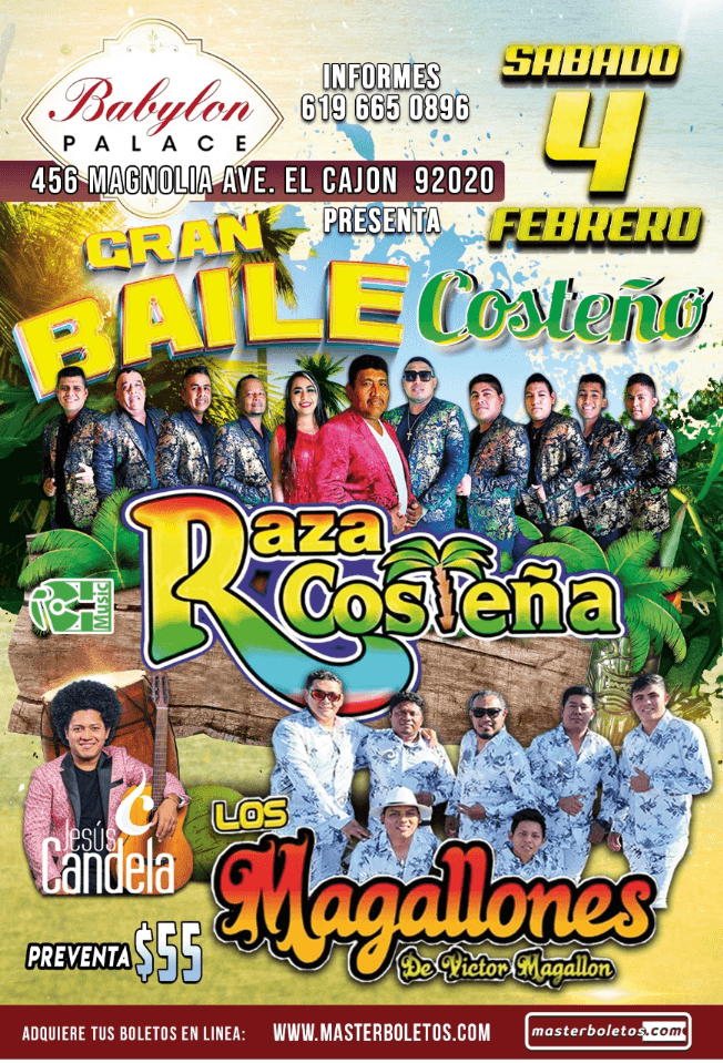 Event - RAZA COSTEÑA , LOS MAGALLONES EN VIVO !  EL CAJON CALIFORNIA - El Cajon, California - February 4, 2023 | concert tickets