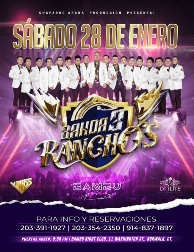 Event - BANDA 3 RANCHOS EN CONCIERTO ! NORWALK CONNECTICUT - Norwalk, Connecticut - January 28, 2023 | concert tickets