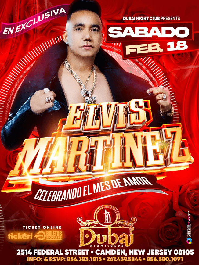 Event - ELVIS MARTINEZ EN CONCIERTO ! CAMDEN NEW JERSEY - Camden, New Jersey - February 18, 2023 | concert tickets