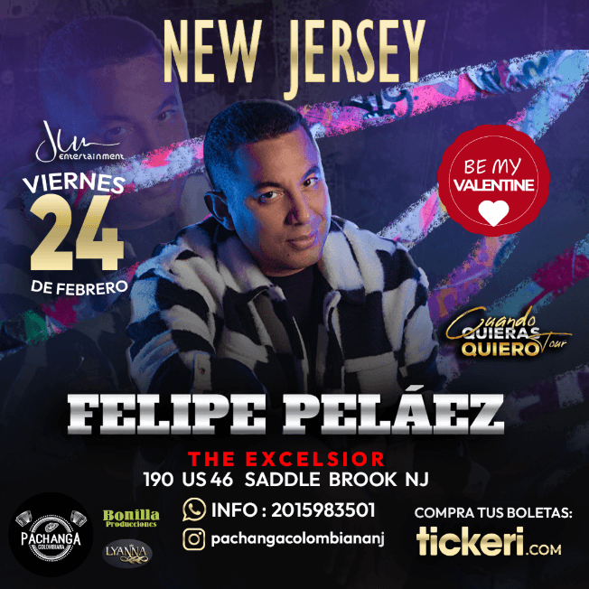 Event - FELIPE PELÁEZ EN CONCIERTO - Saddle brook, New Jersey - February 24, 2023 | concert tickets