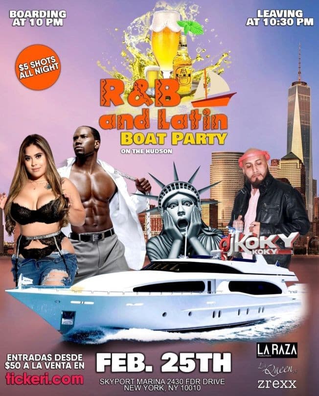 Event - R&B AND LATIN BOAT PARTY CANCELED - New York, New York - February 25, 2023 | concert tickets