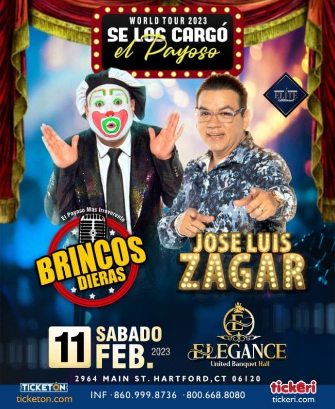 Event - BRINCOS DIERAS Y JOSE LUIS ZAGAR en vivo en Hartford, CT - Hartford, Connecticut - February 11, 2023 | concert tickets