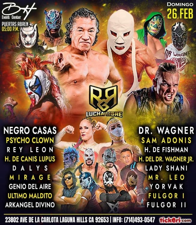 Event - LUCHA LIBRE  EN VIVO ! LAGUNA HILLS CALIFORNIA - Laguna Hills, California - February 26, 2023 | concert tickets