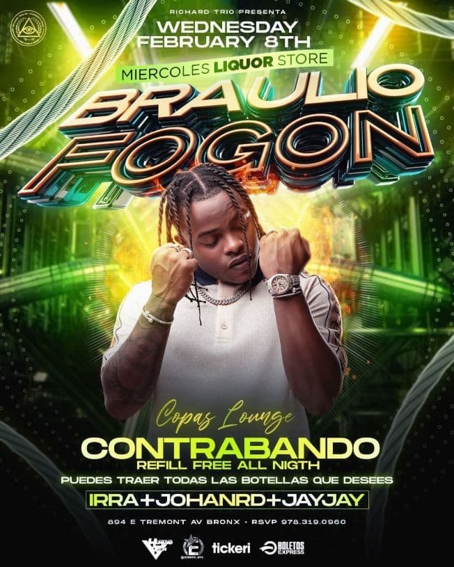 Event - BRAULIO FOGON EN CONCIERTO ! BRONX NEW YORK - Bronx, New York - February 8, 2023 | concert tickets