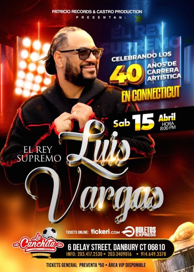 Event - Luis Vargas en Concierto - Danbury CT - Danbury, Connecticut - April 15, 2023 | concert tickets