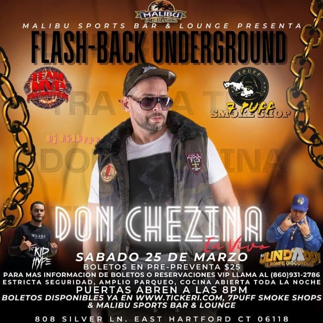 Event - Flashback Underground Don Chezina En Vivo - East Hartford, Connecticut - 25 de marzo de 2023 | concert tickets