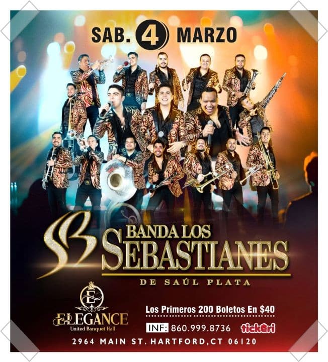 Event - BANDA LOS SEBASTIANES en vivo en Hartford, CT - Hartford, Connecticut - March 4, 2023 | concert tickets