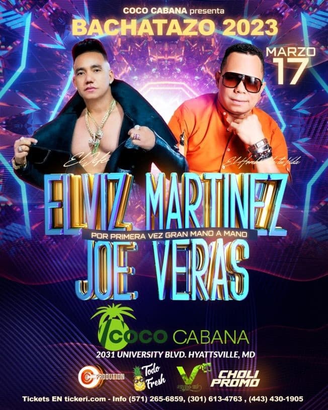 Event - ELVIS MARTÍNEZ , JOE VERAS EN CONCIERTO ! ADELPHI MARYLAND - Adelphi, Maryland - March 17, 2023 | concert tickets