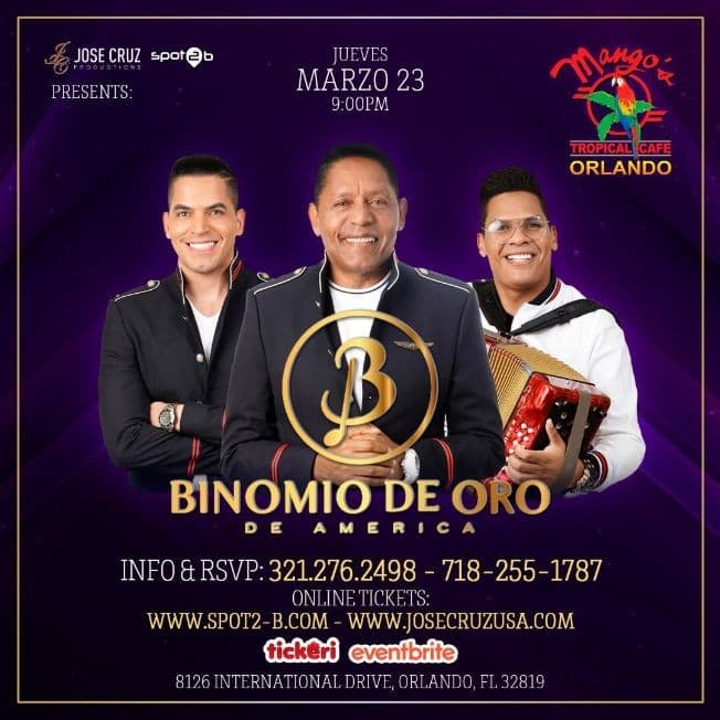 Event - 03-23-23 BINOMIO DE ORO DE AMERICA  EN MANGOS ORLANDO, FL - Orlando, Florida - March 23, 2023 | concert tickets