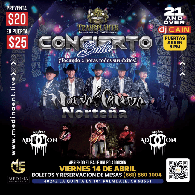 Event - LA NUEVA ONDA NORTEÑA  EN CONCIERTO ! PALMDALE CALIFORNIA- CANCELLED - Palmdale, California - April 14, 2023 | concert tickets