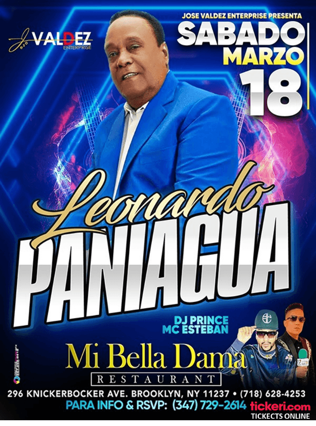 Event - LEONARDO PANIAGUA EN CONCIERTO ! BROOKLYN NEW YORK - Brooklyn, New York - March 18, 2023 | concert tickets