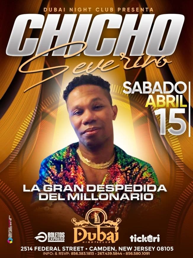 Event - CHICHO SEVERINO EN CONCIERTO ! CAMDEN NEW JERSEY - Camden, New Jersey - April 15, 2023 | concert tickets