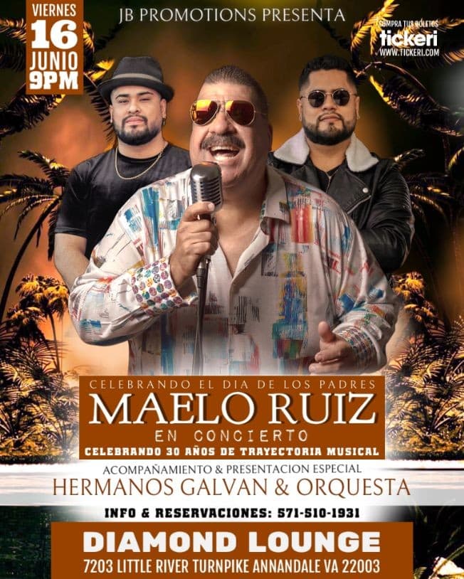 Event - Maelo Ruiz Celebrando sus 30 años - Annandale, Virginia - June 16, 2023 | concert tickets