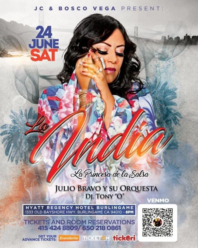 Event - LA INDIA EN CONCIERTO ! BURLINGAME CALIFORNIA -NUEVA FECHA CONFIRMADA - Burlingame, California - June 24, 2023 | concert tickets