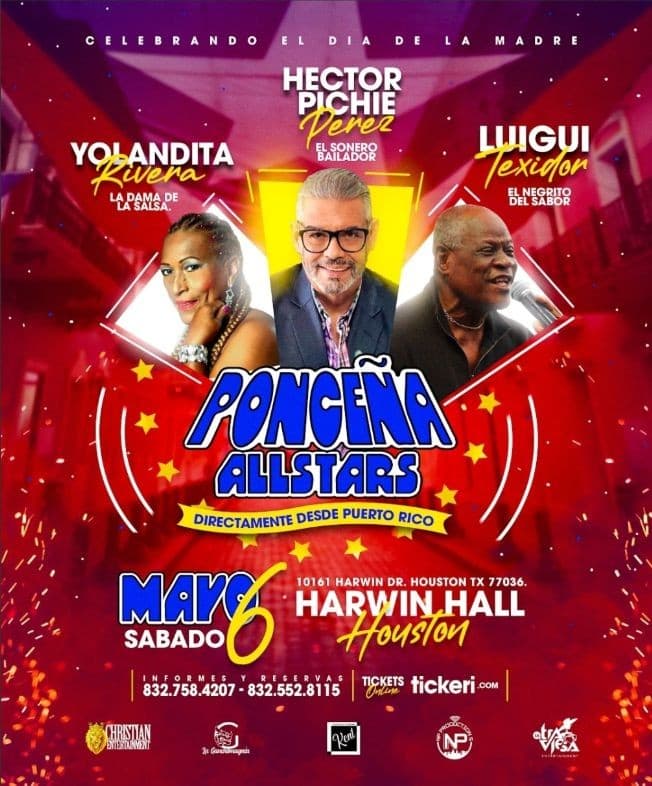 Event - Poncena All-Stars Pichie Perez, Yolandita Rivera, Luigi Texidor- CE -  Houston - Houston, Texas - May 6, 2023 | concert tickets