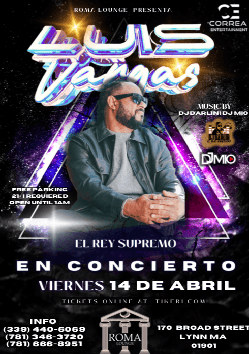 Event - LUIS VARGAS EN CONCIERTO ! LYNN MASSACHUSETTS - Lynn, Massachusetts - April 14, 2023 | concert tickets