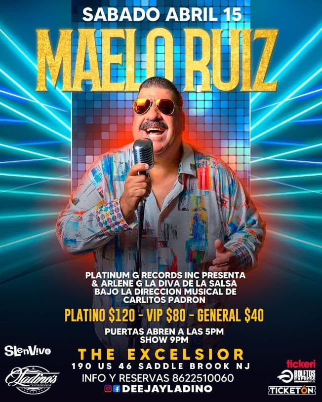 Event - MAELO RUIZ EN NEW JERSEY! - Saddle Brook, New Jersey - April 15, 2023 | concert tickets