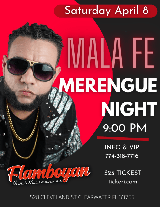 Event - MALA FE MERENGUE  NIGHT - CLEARWATER, Florida - April 8, 2023 | concert tickets