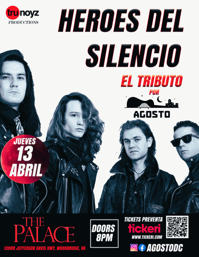 Event - Tributo a HEROES DEL SILENCIO por grupo "Agosto" - Woodbridge, Virginia - April 13, 2023 | concert tickets