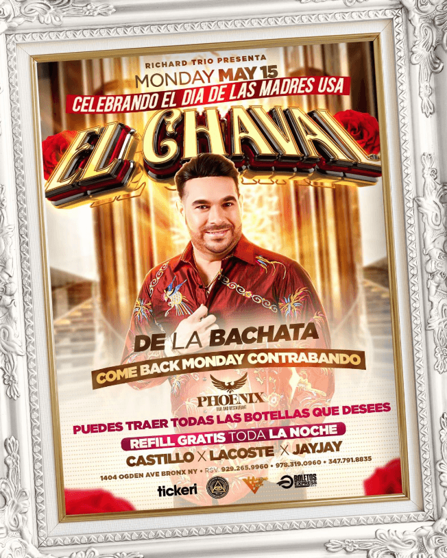 Event - EL CHAVAL DE LA BACHATA EN CONCIERTO ! BRONX NEW YORK - Bronx, New York - May 15, 2023 | concert tickets