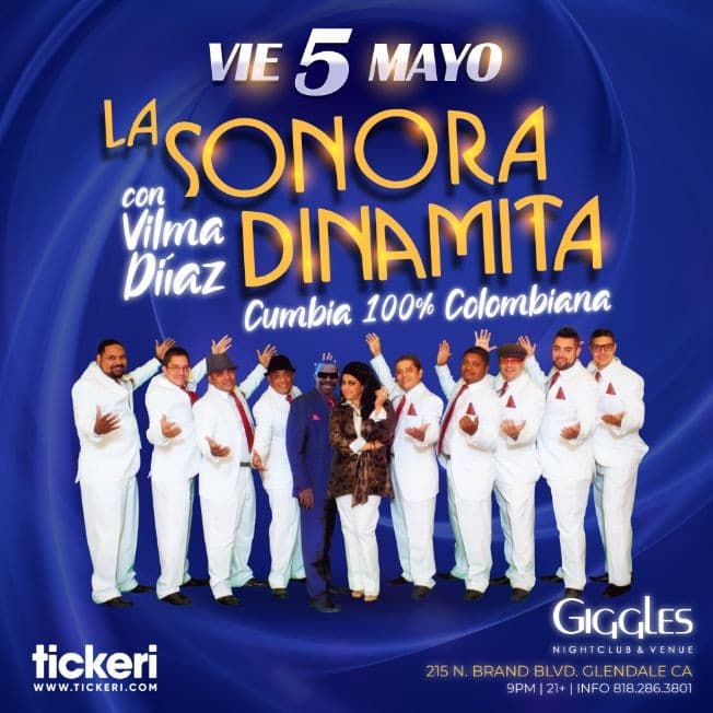 Event - LA SONORA DINAMITA EN LOS ANGELES - Glendale, California - May 5, 2023 | concert tickets