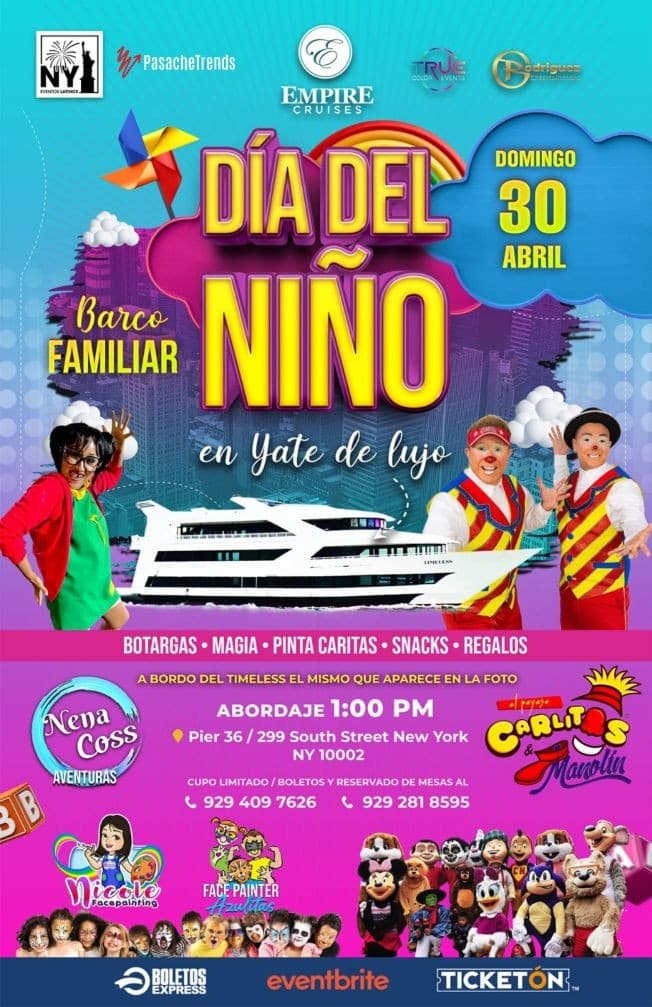 Event - Feliz Día del Niño - Paseo y Entretenimiento Familiar en Yate de Lujo - New York, New York - April 30, 2023 | concert tickets