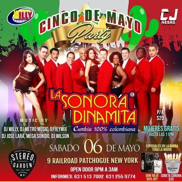 Event - CINCO DE MAYO PARTY CON LA SONORA DINAMITA ! PATCHOGUE NEW YORK - Patchogue, New York - May 6, 2023 | concert tickets