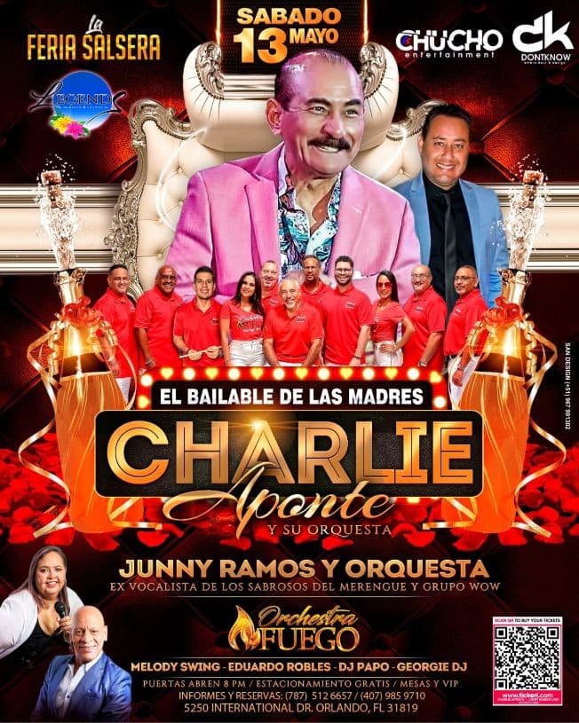 Event - Charlie Aponte y Junny Ramos y orquesta - ORLANDO FLORIDA . - Orlando, Florida - May 13, 2023 | concert tickets