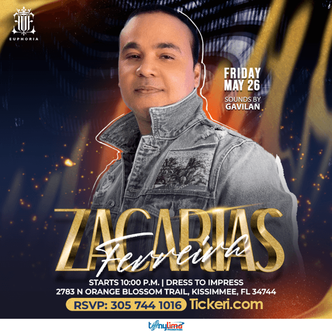 Event - ZACARIAS FERREIRA - EN CONCIERTO - EUPHORIA ORLA - Kissimmee, Florida - May 26, 2023 | concert tickets