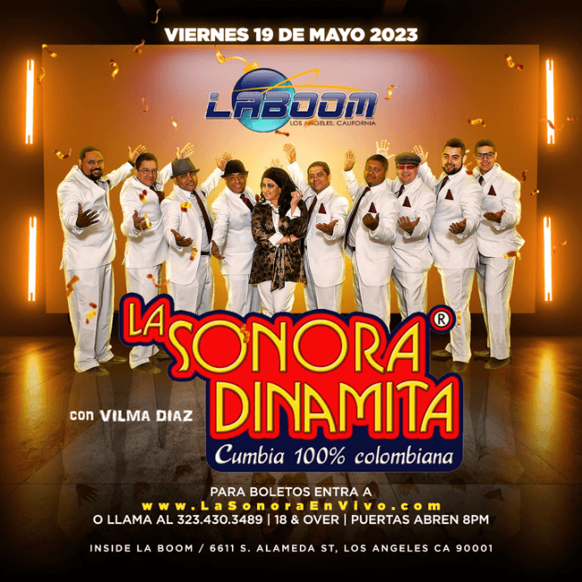 Event - LA SONORA DINAMITA en La Boom de Los Angeles - Los Angeles, California - May 19, 2023 | concert tickets