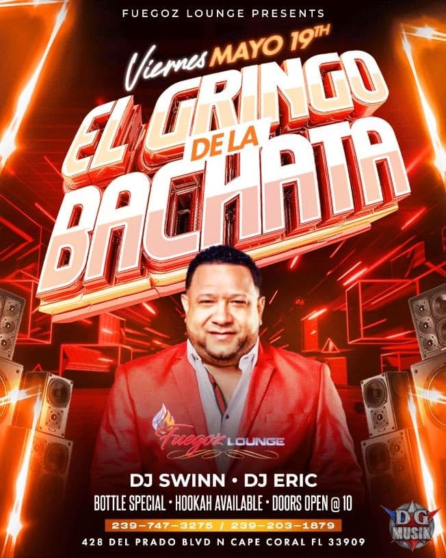 Event - El gringo de la bachata - Cape Coral, Florida - May 19, 2023 | concert tickets