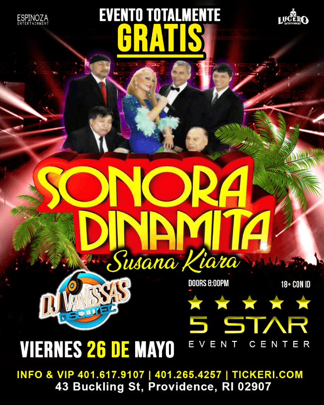 Event - LA SONORA DINAMITA, en vivo en Providence, RI - Providence, Rhode Island - May 26, 2023 | concert tickets