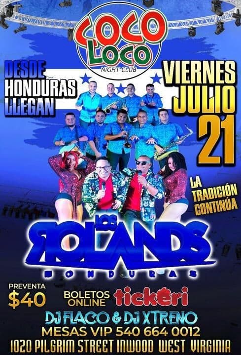 Event - LOS ROLANDS DE HONDURAS EN VIVO ! INWOOD WEST VIRGINIA - Inwood, West Virginia - July 21, 2023 | concert tickets