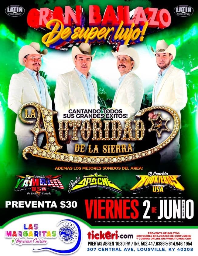 Event - La Autoridad de la Sierra En Concierto - Louisville, Ky - June 2, 2023 | concert tickets