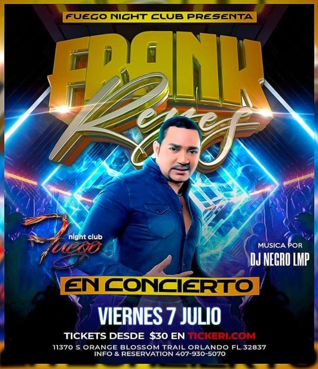 Event - Frank Reyes - Orlando, Florida - July 7, 2023 | concert tickets