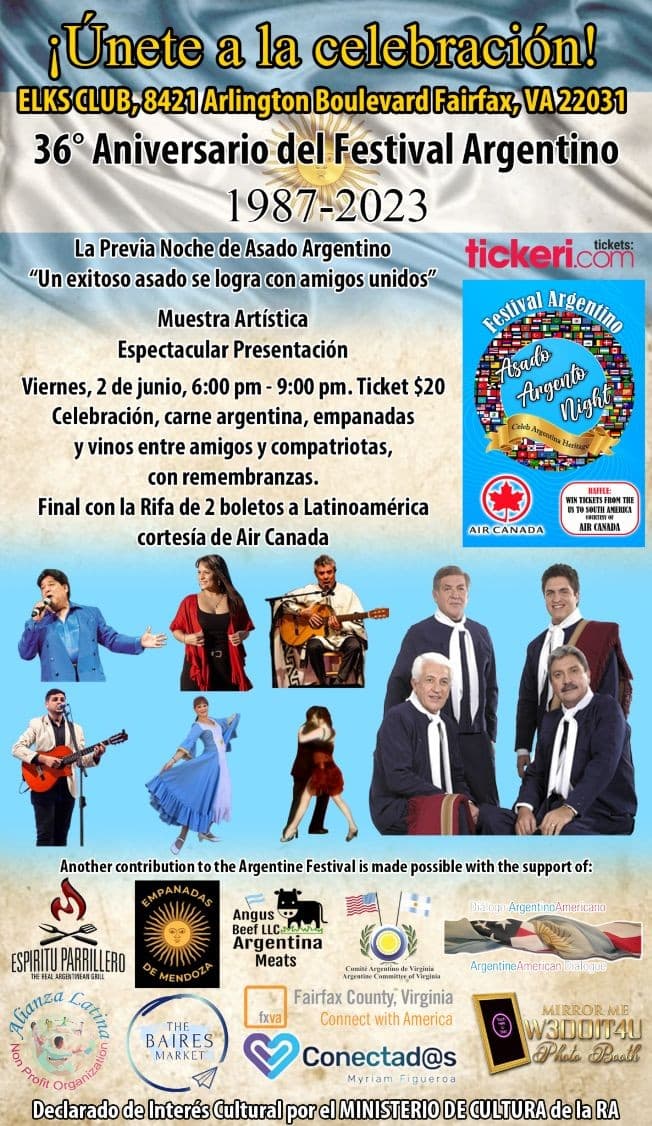 Event - Argentine Asado Night - Fairfax, Virginia - June 2, 2023 | concert tickets