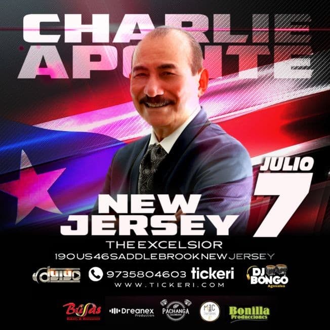 Event - CHARLIE APONTE EN CONCIERTO!NEW JERSEY! THE EXCELSIOR - Saddle Brook, New Jersey - July 7, 2023 | concert tickets