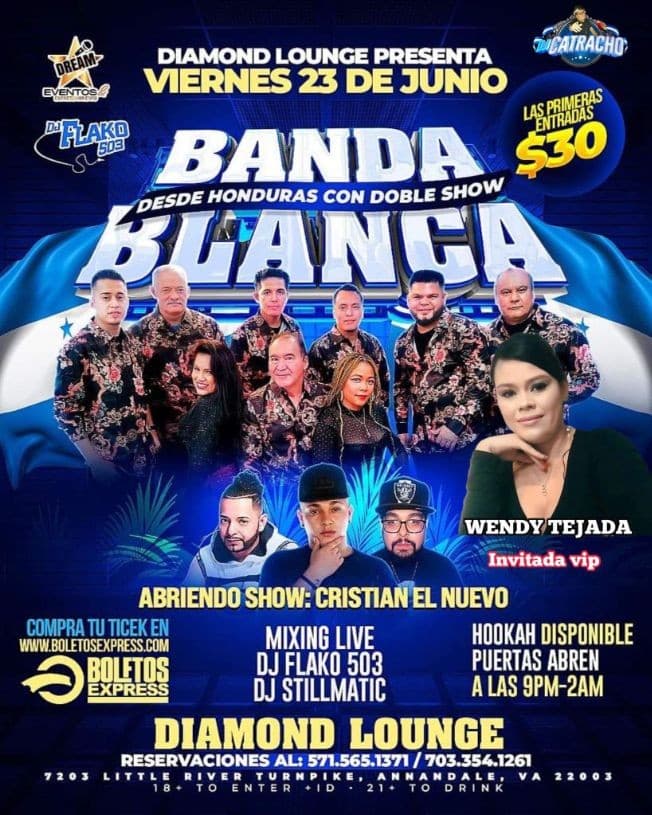 Event - BANDA BLANCA VIERN 23 JUNIO /DIAMOND LOUNGE / ANNANDALE, Viginia - Annandale, Virginia - June 23, 2023 | concert tickets