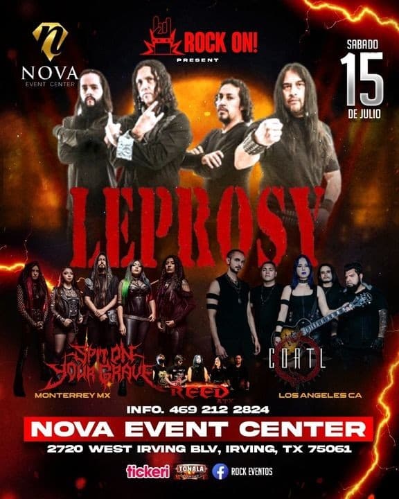 Event - Rock On Presents LEPROSY,  SPIT ON YOUR GRAVE COATL, IRVING TEXAS - Irving, Texas - July 15, 2023 | concert tickets