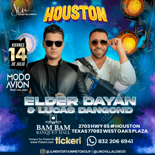 Event - ELDER DAYÁN DÍAZ, LUCAS DANGOND ¡EN VIVO! - HOUSTON, TEXAS. TOUR USA 2023 - Houston, Texas - July 14, 2023 | concert tickets