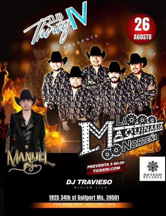 Event - LA MAQUINARIA NORTEÑA, MANUEL REZA EN VIVO ! GULFPORT MISSISSIPPI - Gulfport, Mississippi - August 26, 2023 | concert tickets